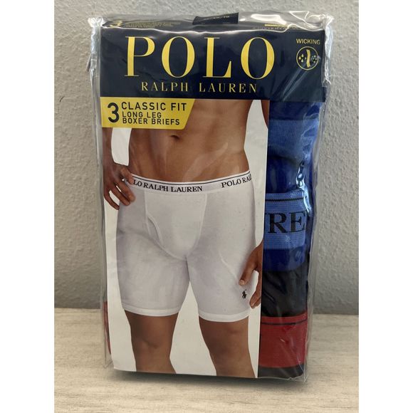 Polo Ralph LaurenRCL2P3 Men Sz XL Classic Fit Long Leg Boxer Briefs 100% Cotton - Picture 1 of 6